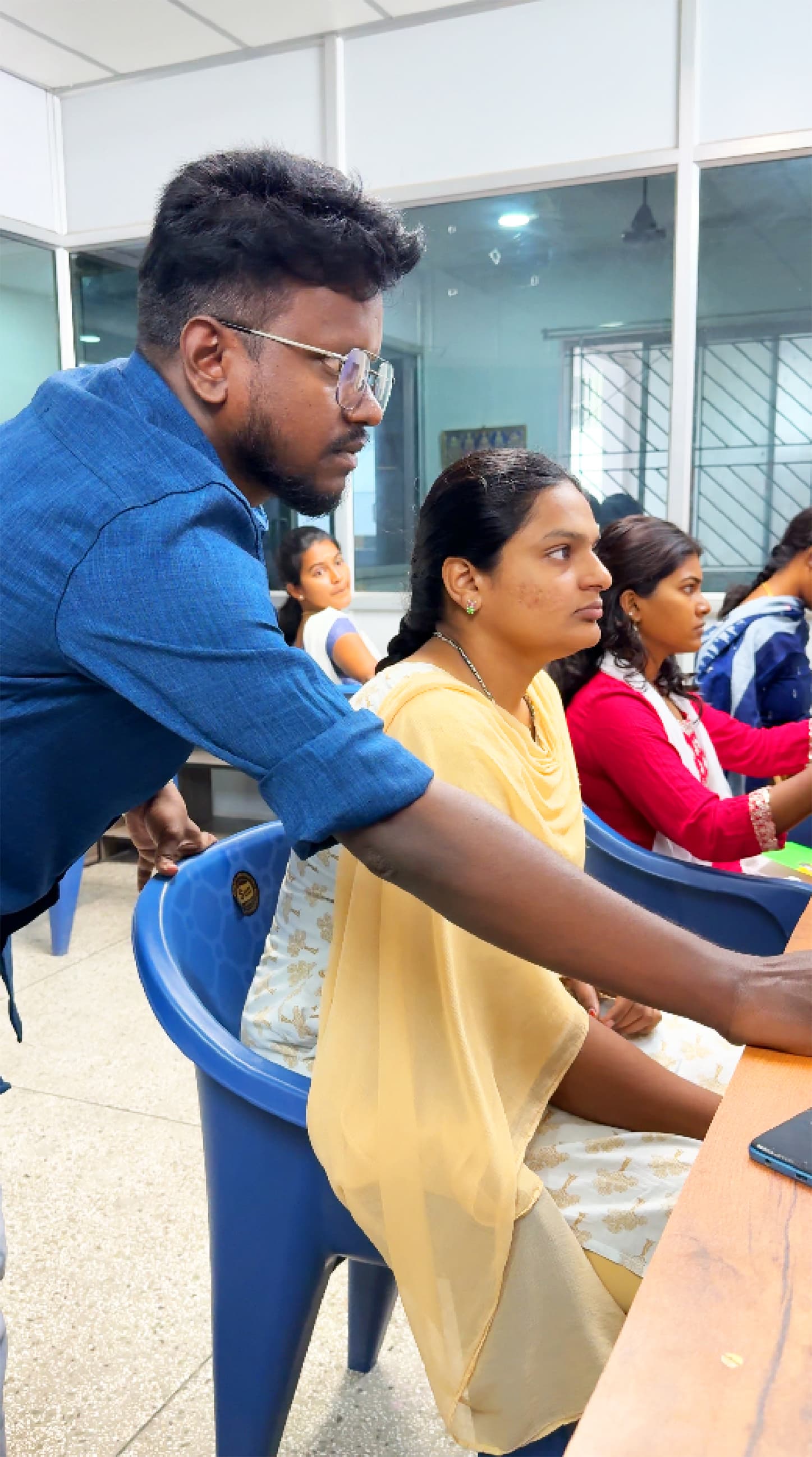 Textile training certification students